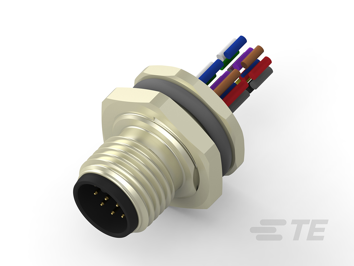 TE Connectivity Circular Connector, 12 Contacts, Rear, M12 Connector, Plug, Male, IP67, M12 Series