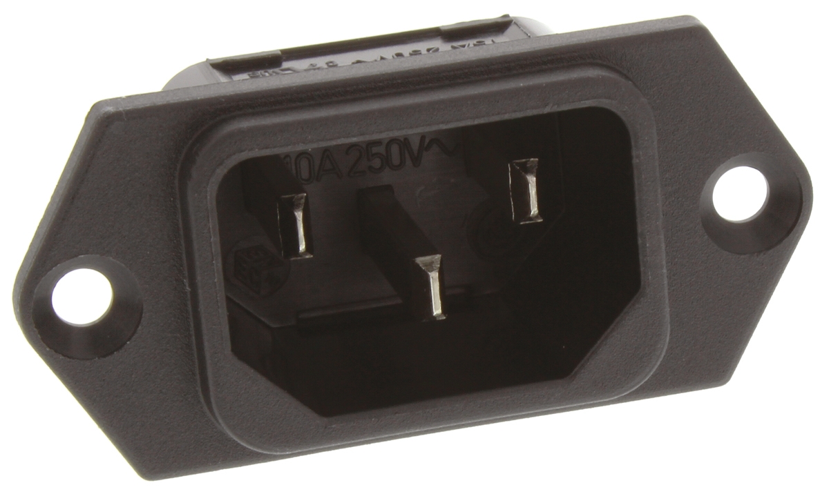 Schurter C14 Panel Mount IEC Connector Male, 10A, 250 V
