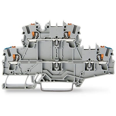 WAGO 2202-2702 TOPJOB S Series Grey, 2.5mm², 2-Level, Push In Termination, ATEX, CSA, IECEx