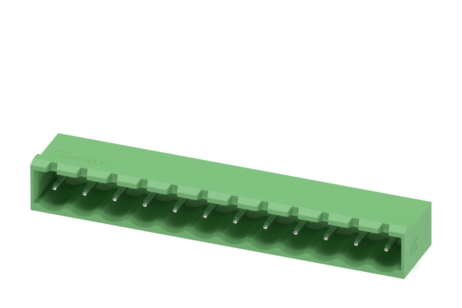 Phoenix Contact, 5.08mm Pitch, MSTBA 2.5 HC/12-G-5.08, 12 Way, Pluggable Terminal Block, Header, Solder Termination,