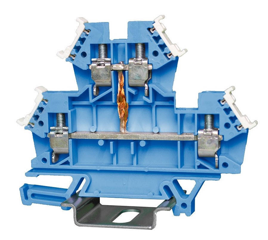 RS PRO Blue, 2-Level, Cage Clamp Termination