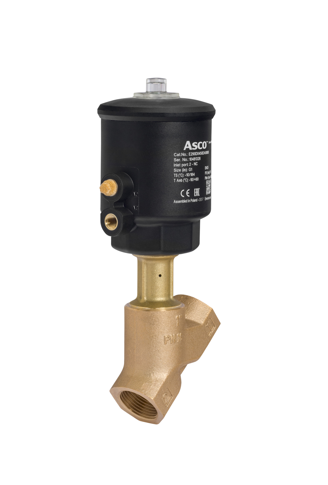 EMERSON – ASCO Angle Seat type Pneumatic Actuated Valve, ISO 2in