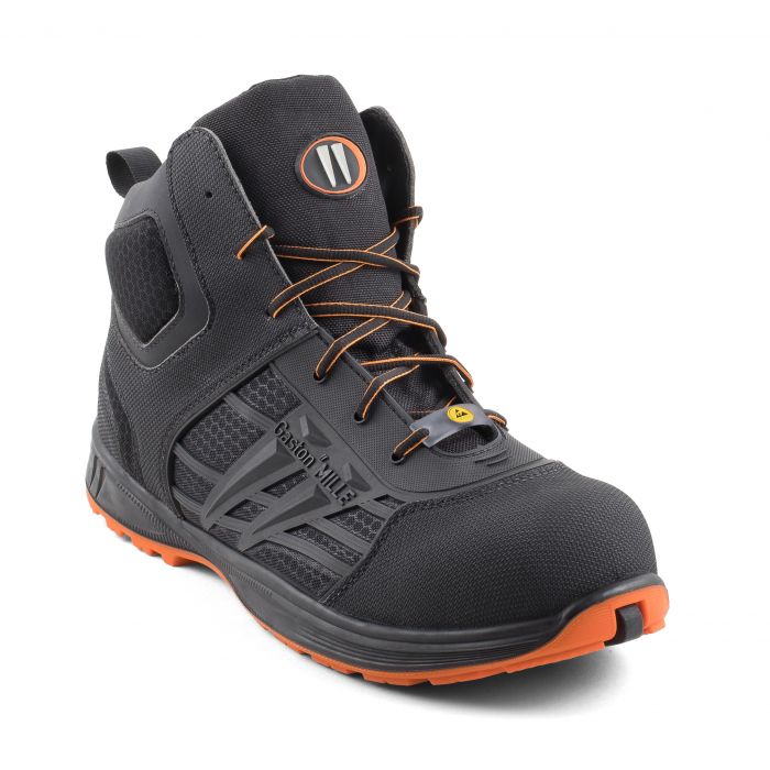 Gaston Mille NEHN3 Men's Black Aluminium Toe Capped Safety Shoes, UK 8, EU 43