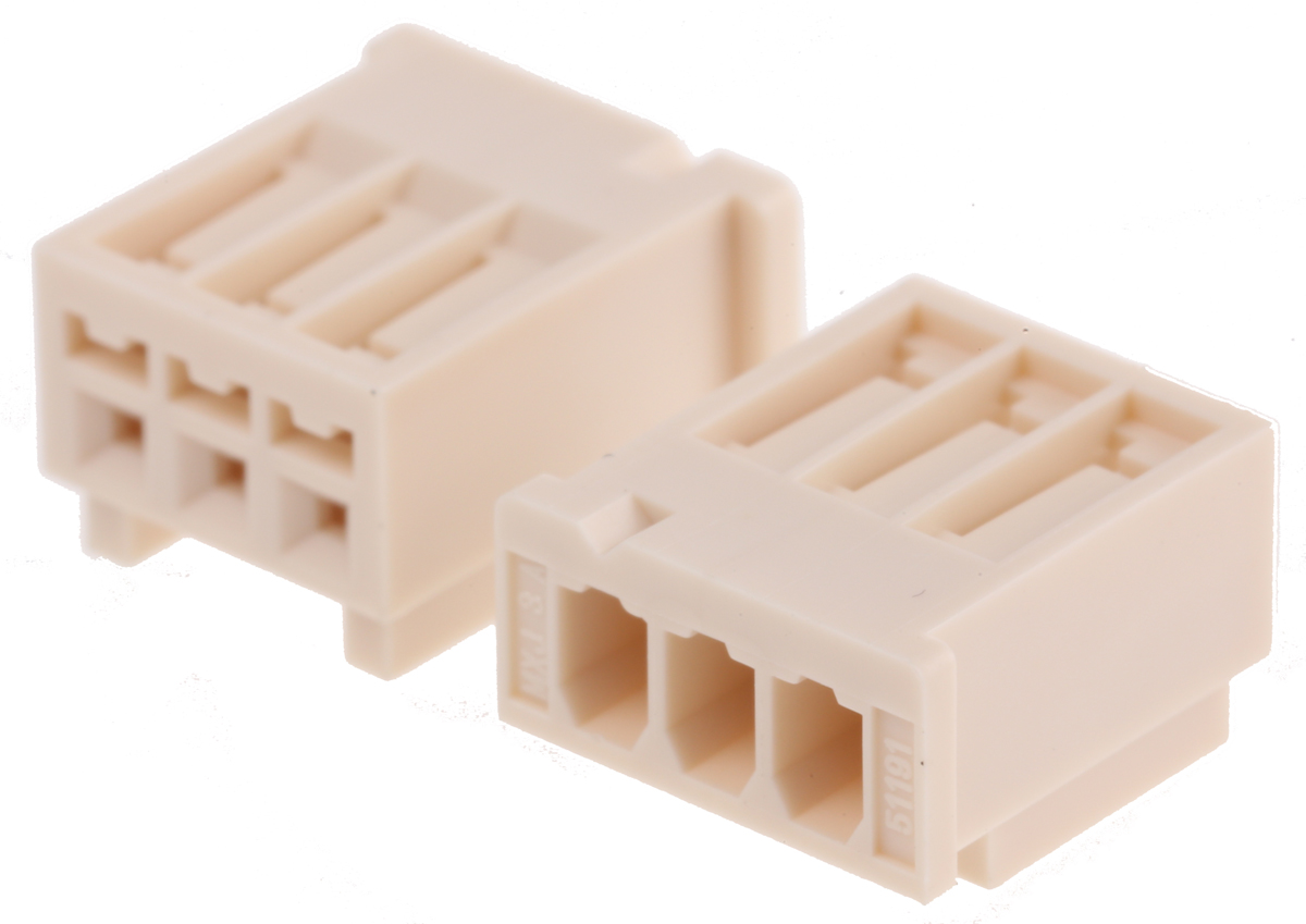 Molex Female Connector Housing, 2.5mm Pitch, 3 Way, 1 Row
