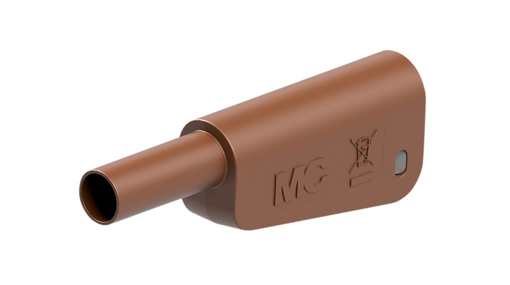 Staubli Brown Banana Plug, 32A, 600V ac