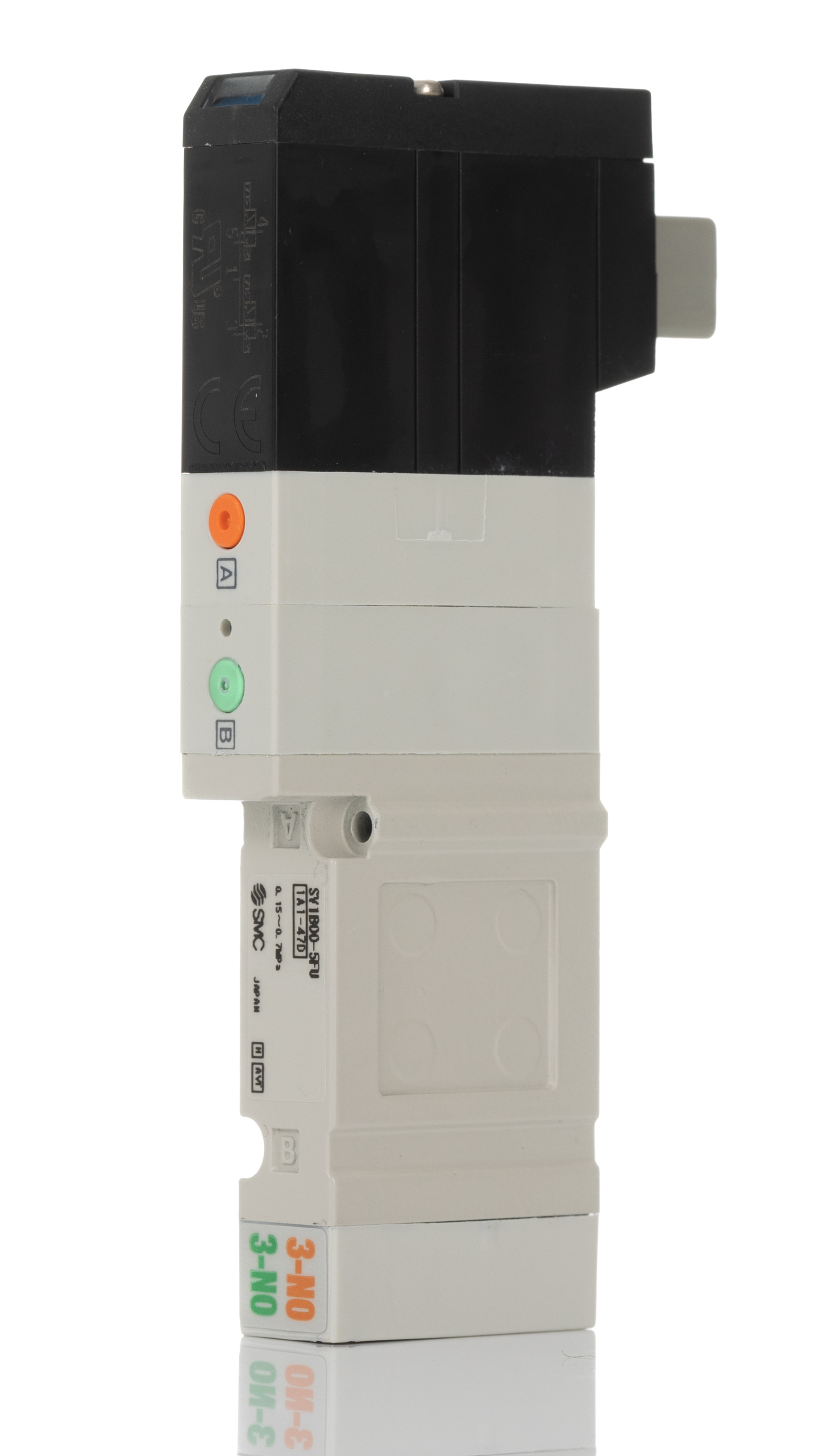 SMC 2 x 3/2 Pneumatic Solenoid Valve - Solenoid/Pilot SV1000 Series 24V dc