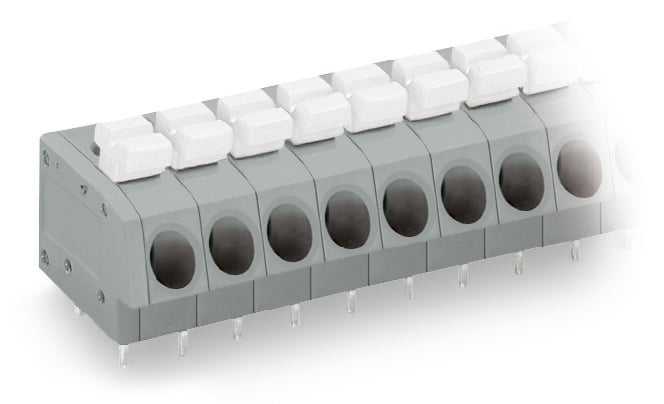 WAGO 804 Series PCB Terminal Block, 16-Contact, 5mm Pitch, PCB Mount, 1-Row, Push-In Cage Clamp Termination