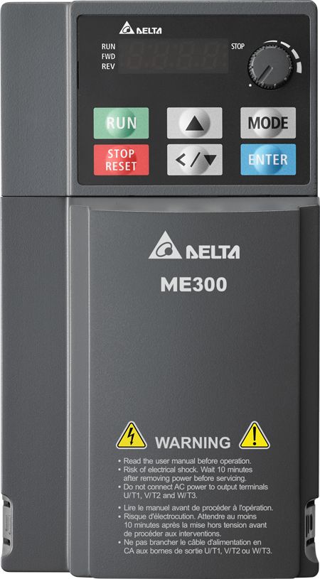 Delta Electronics Inverter Drive, 2.2 kW, 3 Phase, 460 V, 5.5 A, VFD-ME Series