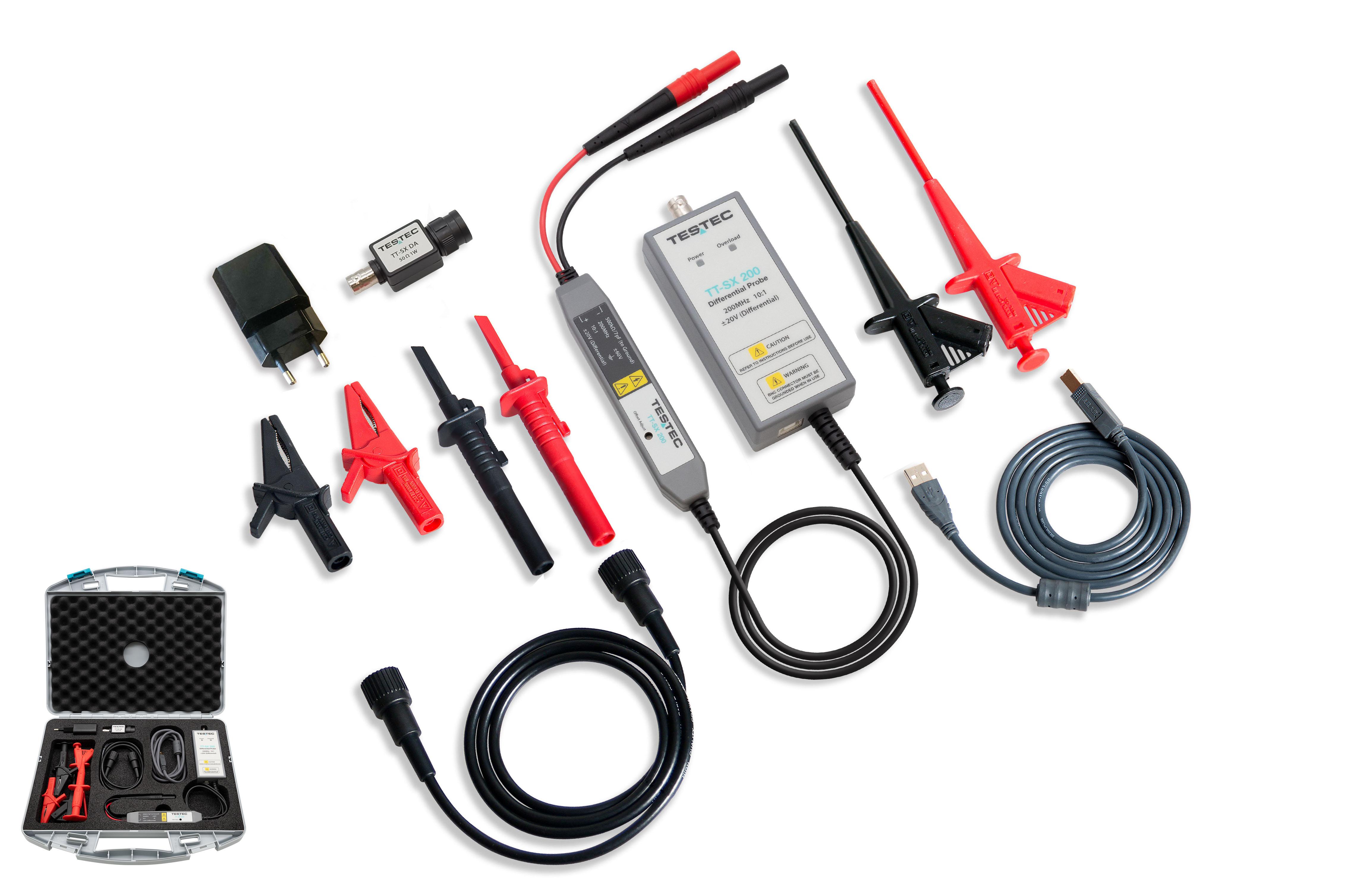 Testec TT-SX 200 Series Oscilloscope Probe, Differential Type, 200MHz, 10:1, BNC Female Connector