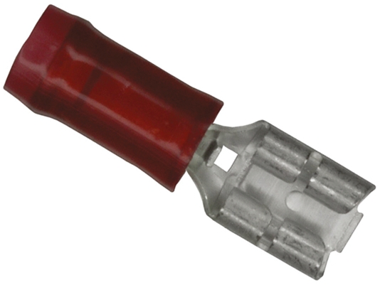 TE Connectivity PIDG FASTON .187 Red Insulated Female Spade Connector, Receptacle, 4.75 x 0.81mm Tab Size, 0.3mm² to