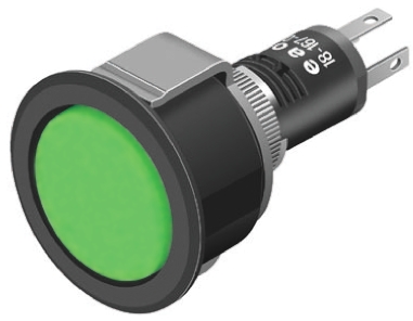 EAO Green Panel Mount Indicator, 3.2V dc, 16mm Mounting Hole Size