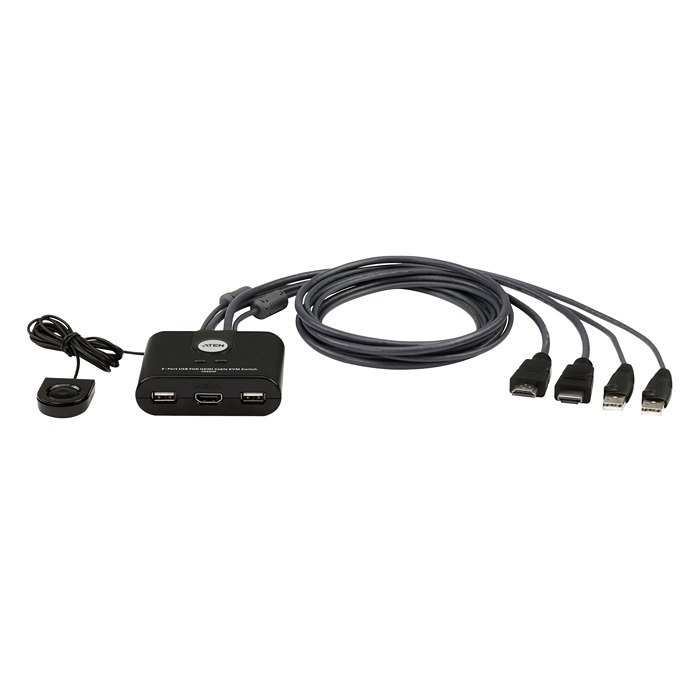Aten 2 Port USB HDMI KVM Switch, HDMI 1920 x 1080 Maximum Resolution