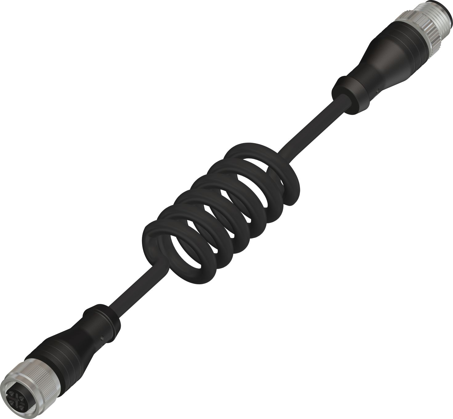 RS PRO Female 8 way Straight M12 to Male 8 way Straight M12 Actuator/Sensor Cable, 600 mm