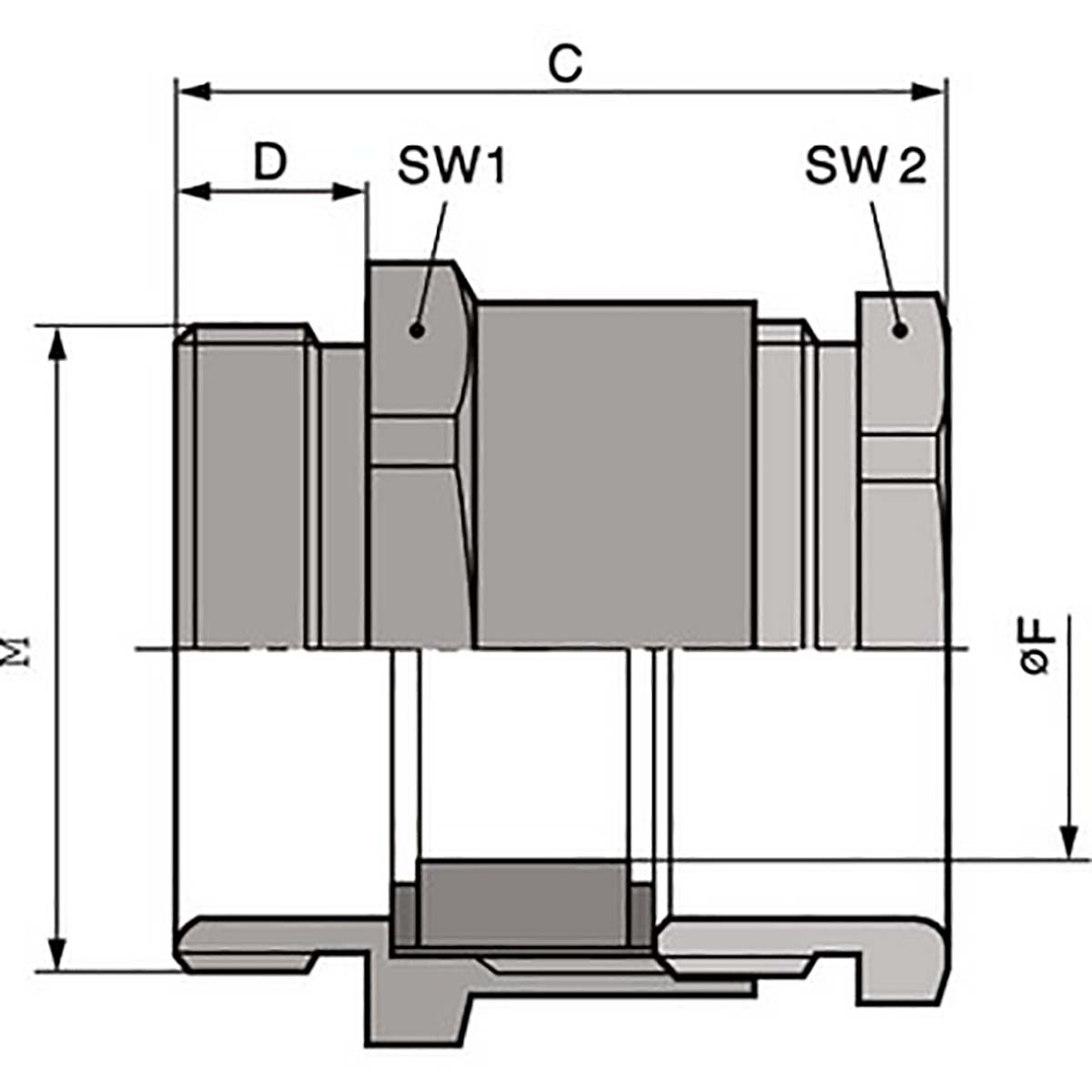 Lapp SKINDICHT Series Metallic Nickel Plated Brass Cable Gland, M40 Thread, 4mm min., 11.5mm max., IP54