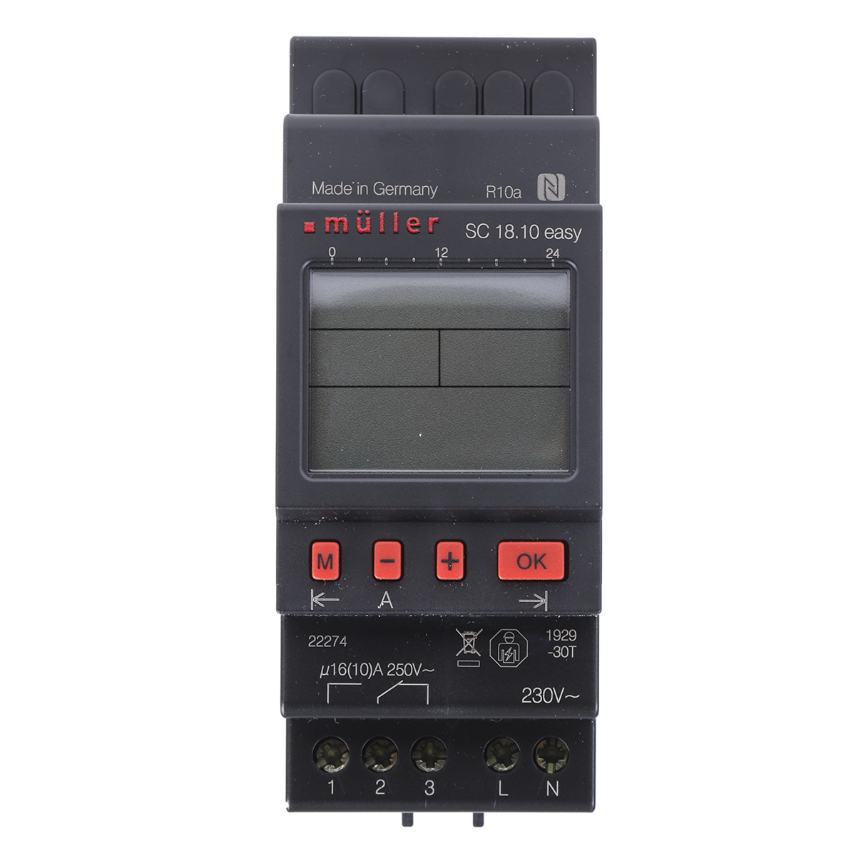 Muller Digital DIN Rail Time Switch 230 V ac, 1-Channel