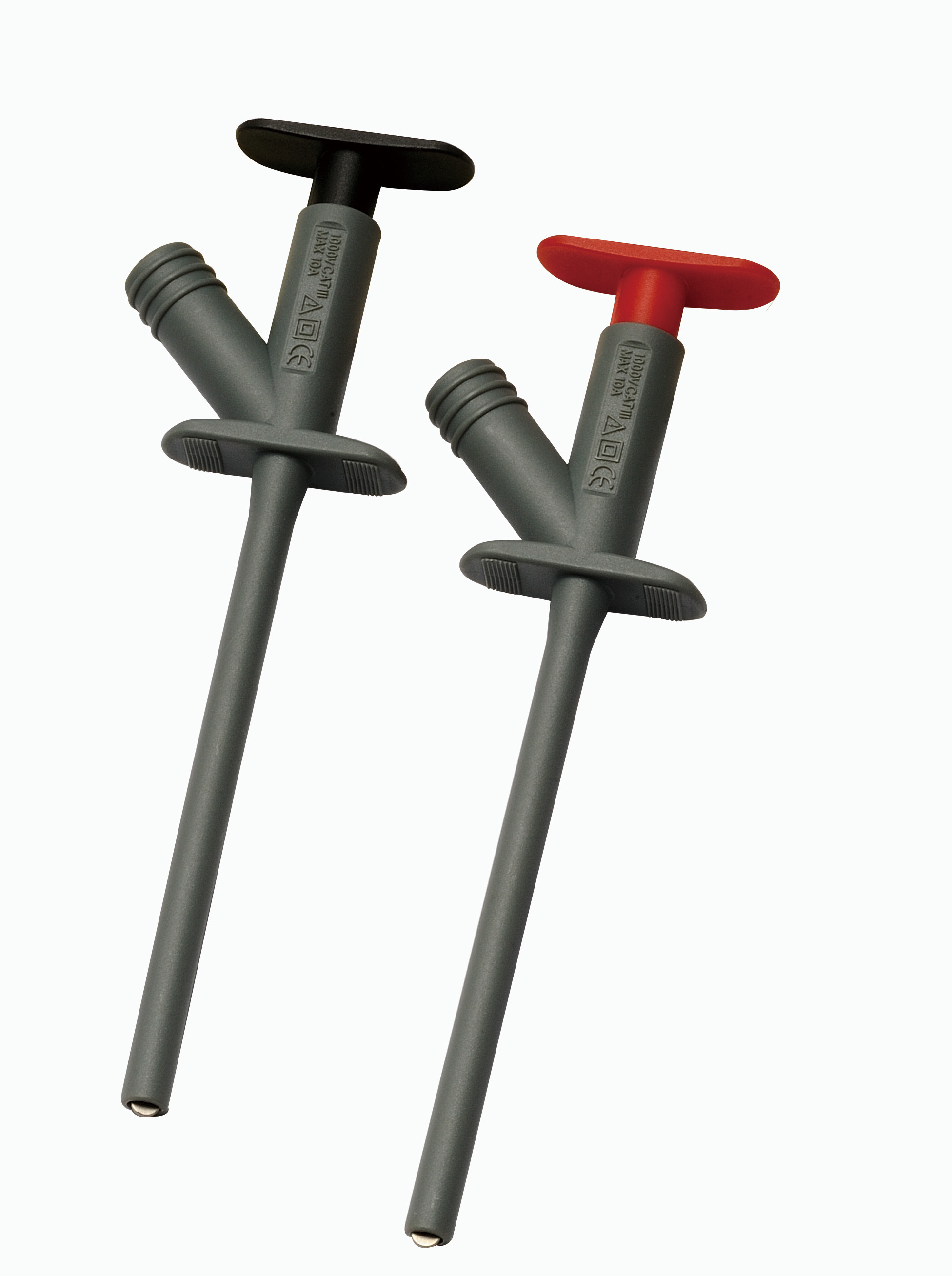 RS PRO Black, Grey, Red Hook Clip with , 10A, 1000V, 4mm Socket