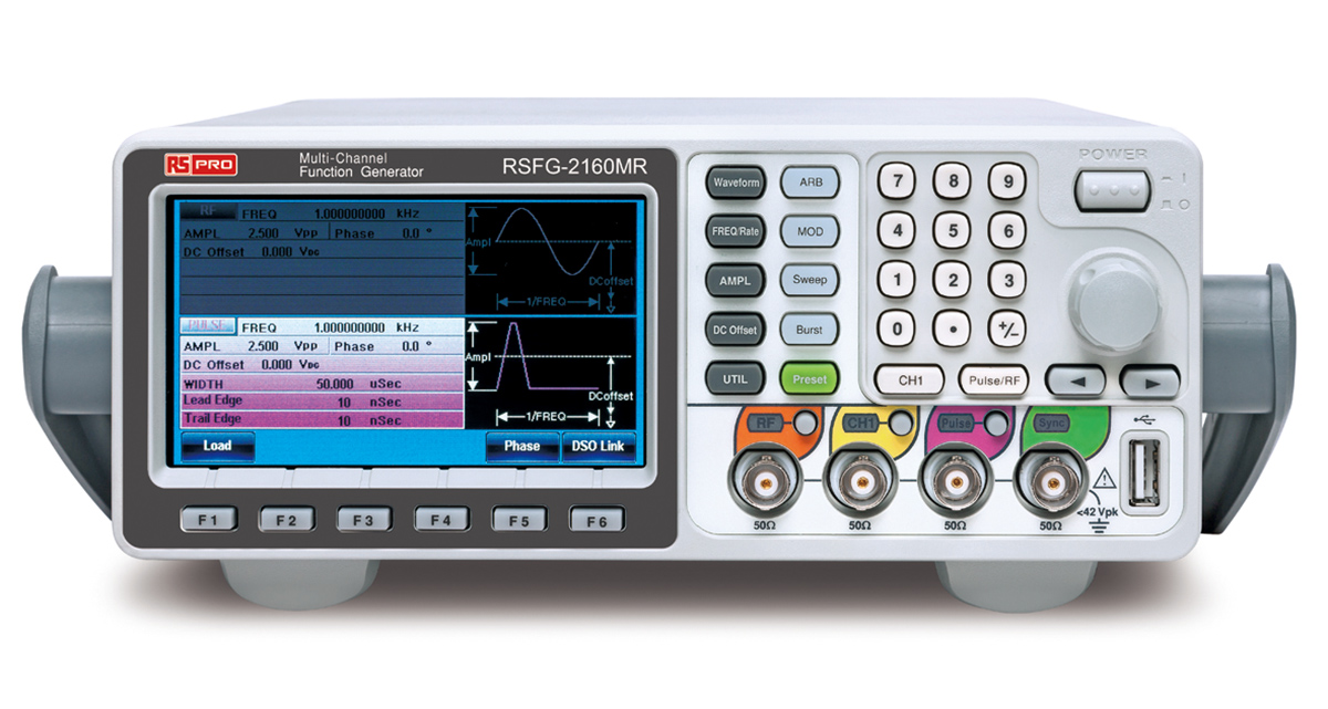 RS PRO RSFG-2160MR Function Generator, 25MHz Max, FM Modulation - With RS Calibration