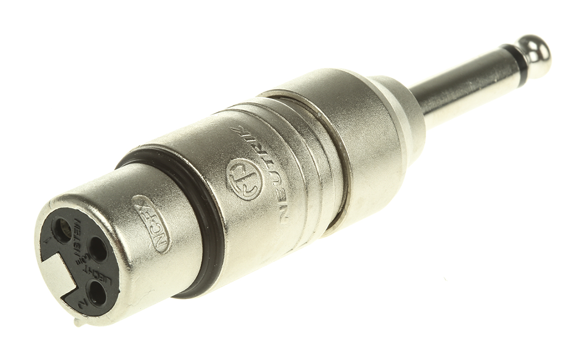 Neutrik AV Adapter, Male 1/4 in Mono to Female XLR