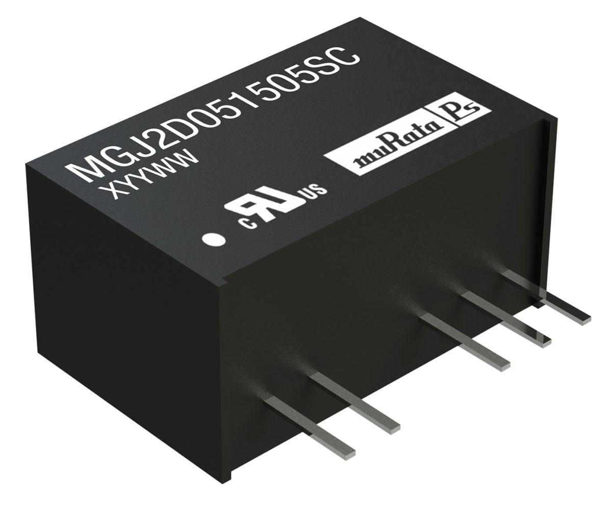 Murata Power Solutions MGJ2 DC-DC Converter, -5V dc/ 40mA Output, 13.5 → 16.5 V dc Input, 2W, Through Hole,