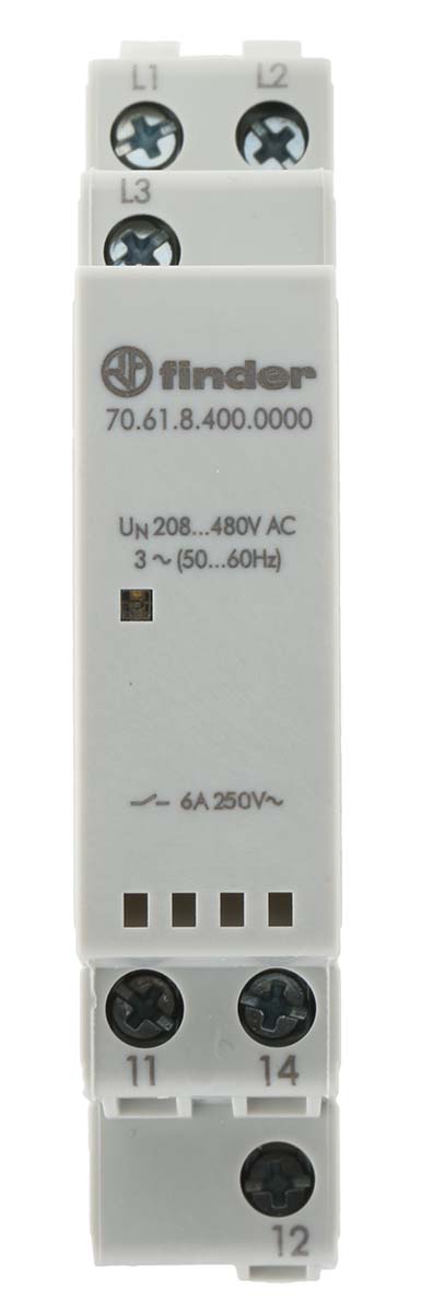 Finder Voltage Monitoring Relay, 3 Phase, SPDT, DIN Rail