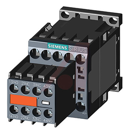 Siemens 3RT2 Contactor, 24 V dc Coil, 3-Pole, 12 A, 5.5 kW 24 V, 3 NO, 400V
