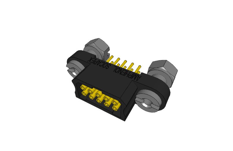 Amphenol Socapex MHDAS Series Straight PCB PCB Header, 10 Contact(s), 1.27 mm Pitch, 2 Row, Shrouded