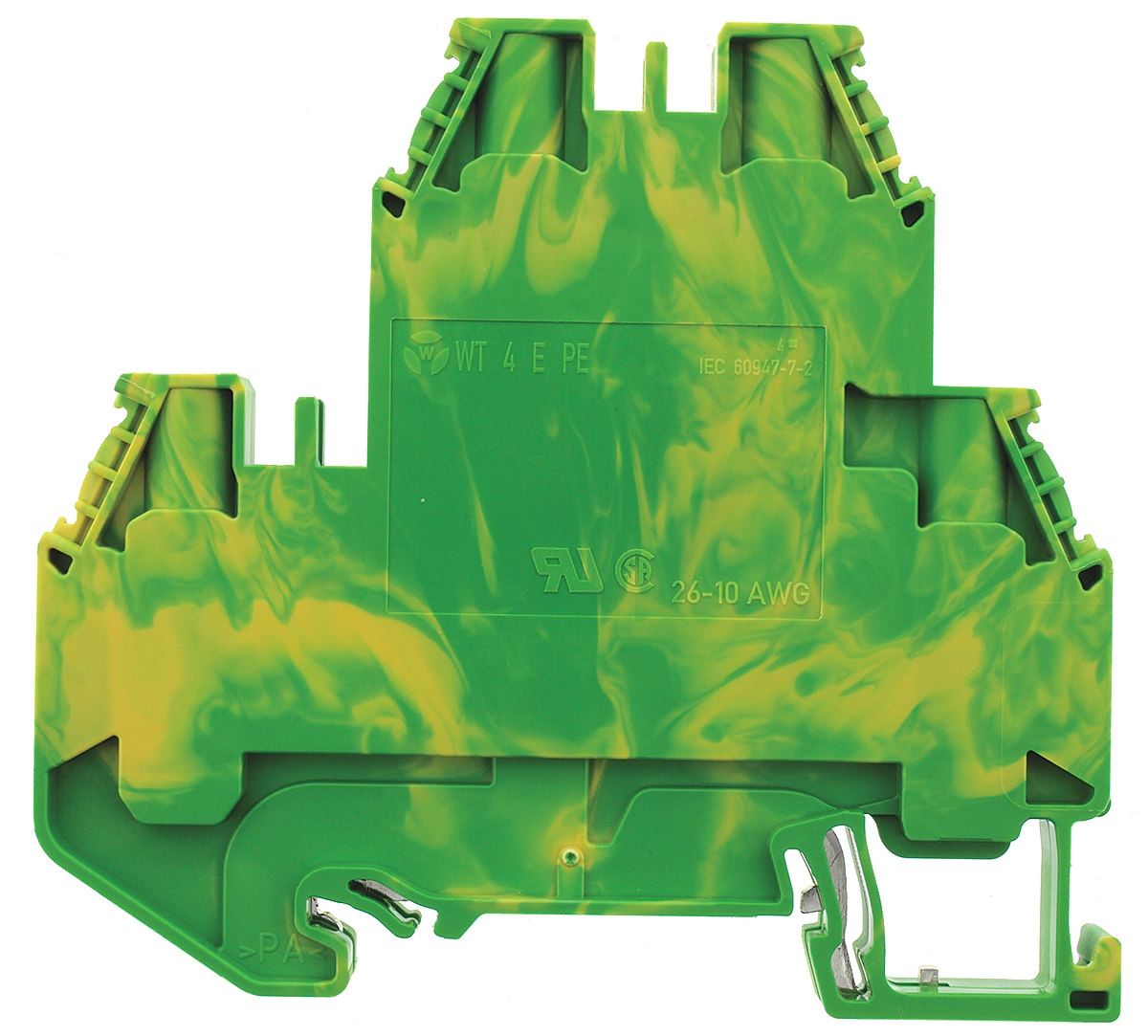 Wieland 58.504.9255.0 WT 4 E PE Series Green, Yellow, Double-Level, Screw Termination, ATEX