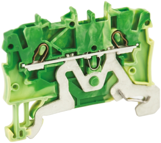 WAGO 2000-1207 TOPJOB S, 2000 Series Green/Yellow, 1mm², Single-Level, Push-In Cage Clamp Termination, ATEX, IECEx