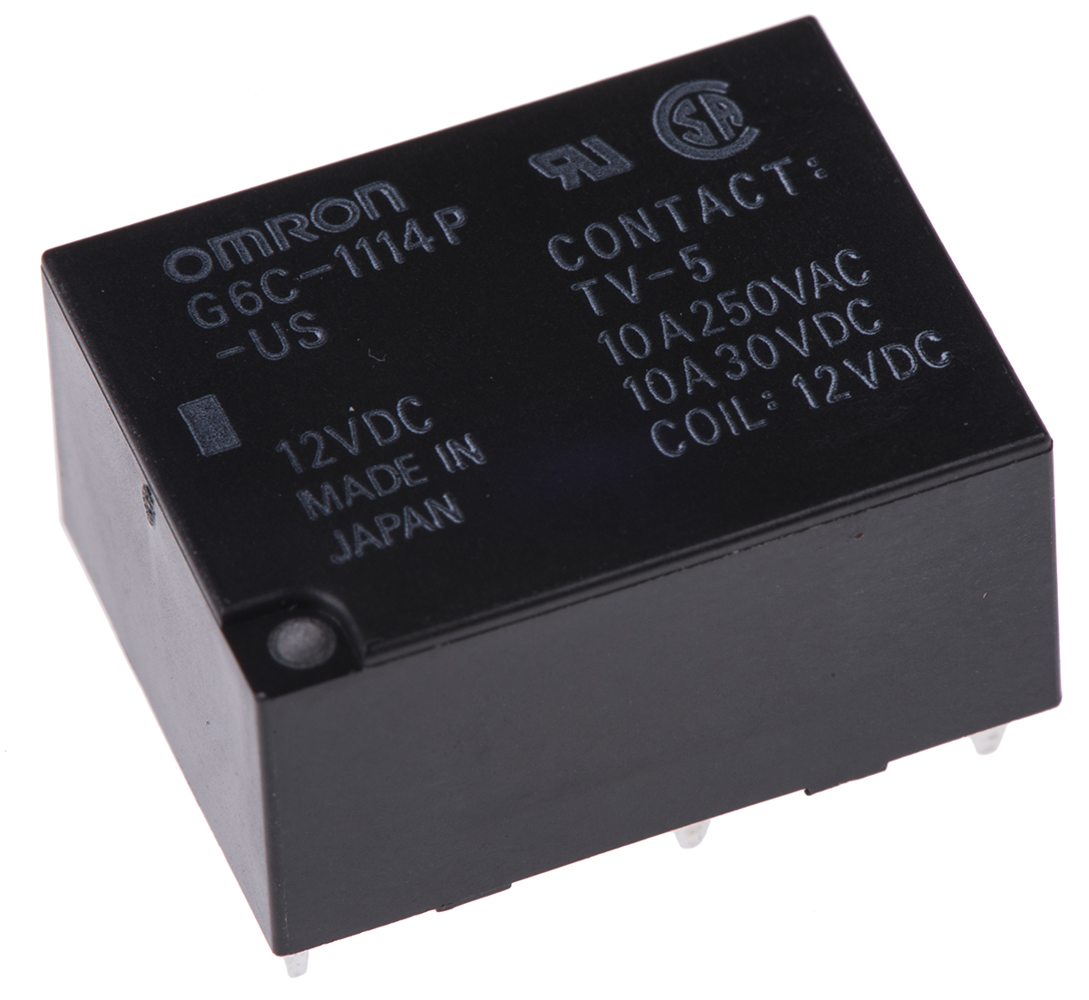 Omron PCB Mount Power Relay, 12V dc Coil, 10A Switching Current, SPST