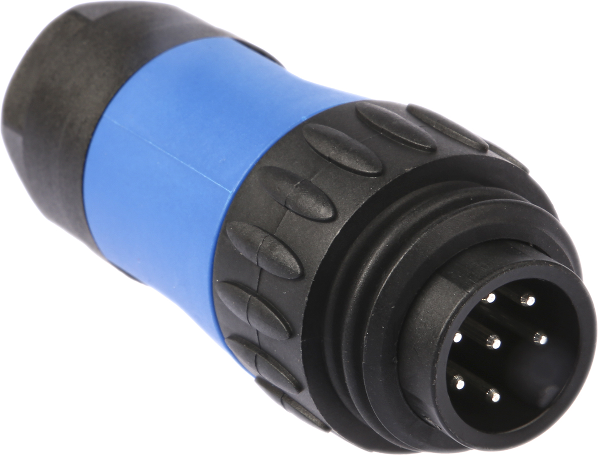 Amphenol Industrial Circular Connector, 6 Contacts, Cable, Standard Connector, Plug, Male, IP67, Ecomate M Series