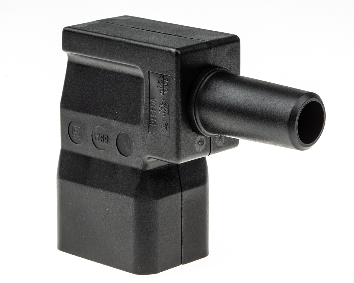 Schurter C20 Right Angle Cable Mount IEC Connector Male, 16A, 250 V