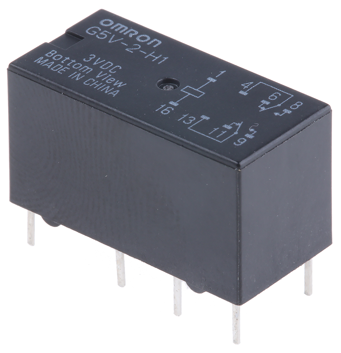 Omron PCB Mount Signal Relay, 3V dc Coil, 1A Switching Current, DPDT