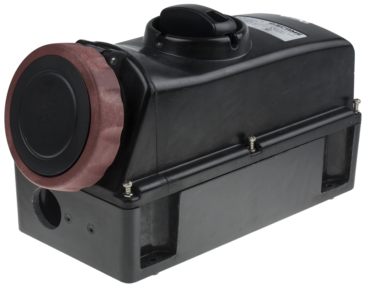 Scame IP66 Red Surface Mount 3P + N + E Power Connector Socket ATEX, IECEx, Rated At 32A, 346 → 415 V