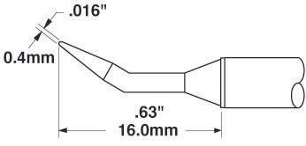 Metcal STTC 0.4 mm Conical Soldering Iron Tip for use with MX-H1-AV, MX-RM3E