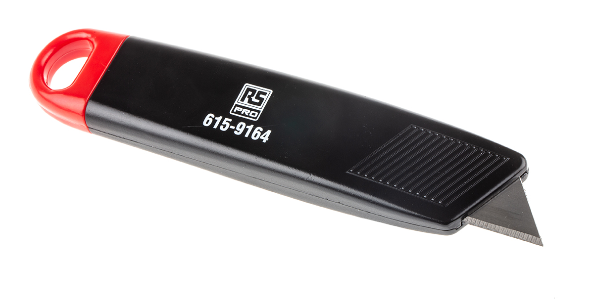 RS PRO Safety Knife with Straight Blade, Retractable