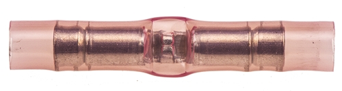 TE Connectivity, PIDG Butt Splice Connector, Red, Insulated, Tin 22 → 16 AWG