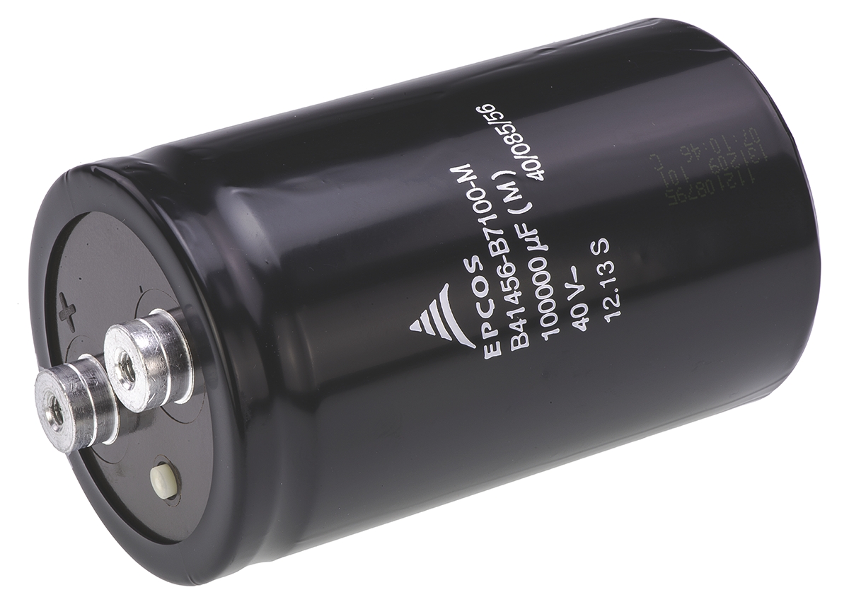 EPCOS 0.1F Aluminium Electrolytic Capacitor 40V dc, Screw Terminal - B41456B7100M600