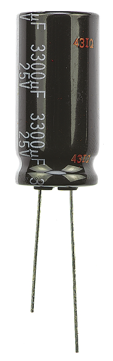 Panasonic 3300μF Aluminium Electrolytic Capacitor 25V dc, Radial, Through Hole - EEUHD1E332