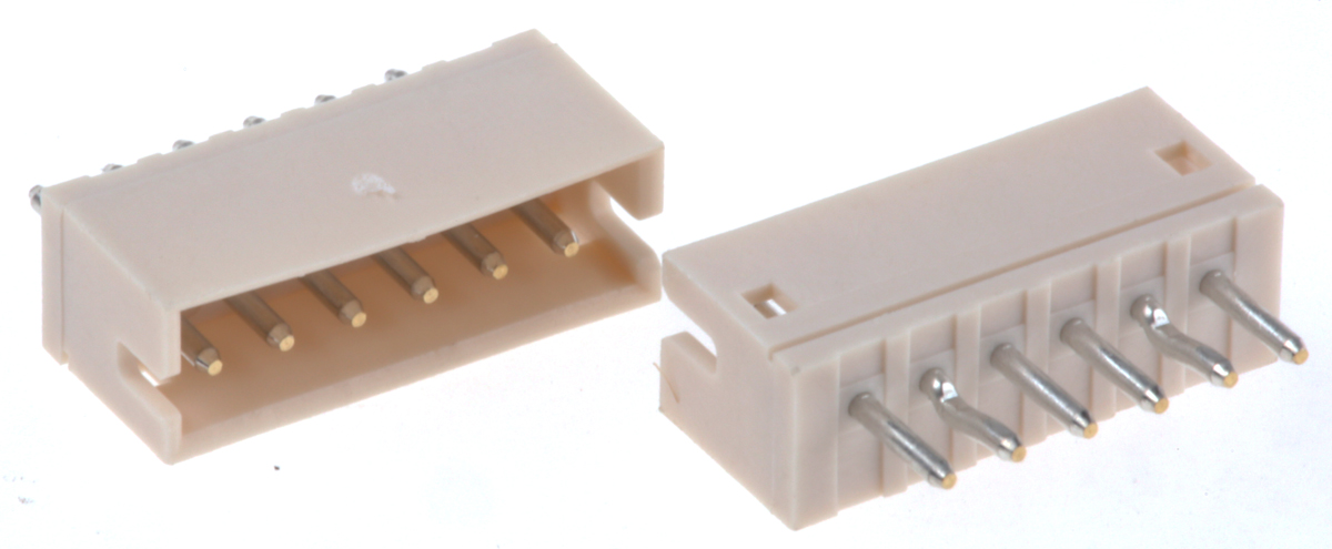 JST ZH Series Top Entry Through Hole PCB Header, 6 Contact(s), 1.5 mm Pitch, 1 Row, Shrouded