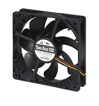 Sanyo Denki 9S Series Axial Fan, 12 V dc, DC Operation, 99.6m³/h, 1.56W, 130mA Max, 120 x 120 x 25mm