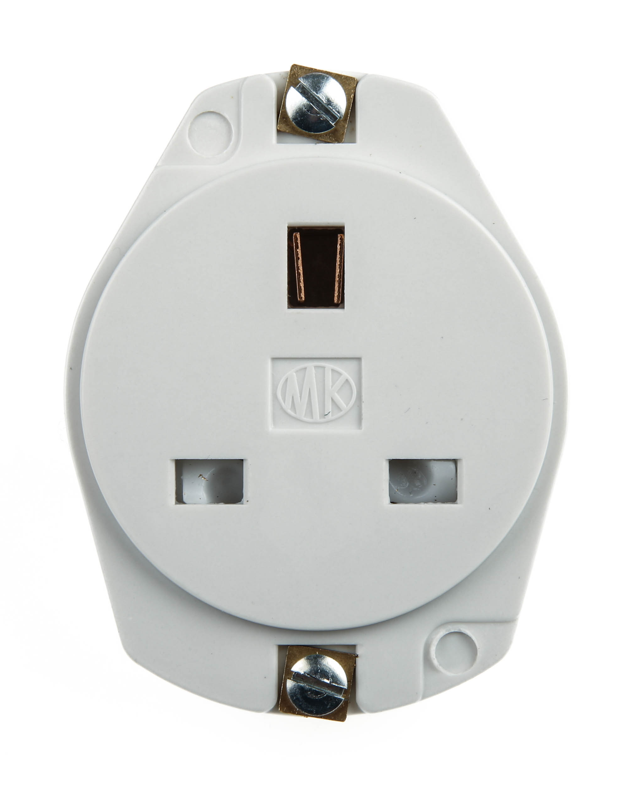 MK Electric Panel Mount White 1 Gang Plug Socket, 13A, Type G - British, Indoor Use