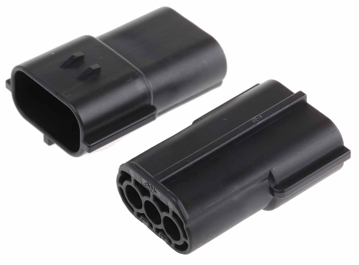 TE Connectivity, Econoseal J Mk II+ Automotive Connector Socket Black 3 Way 174359-2