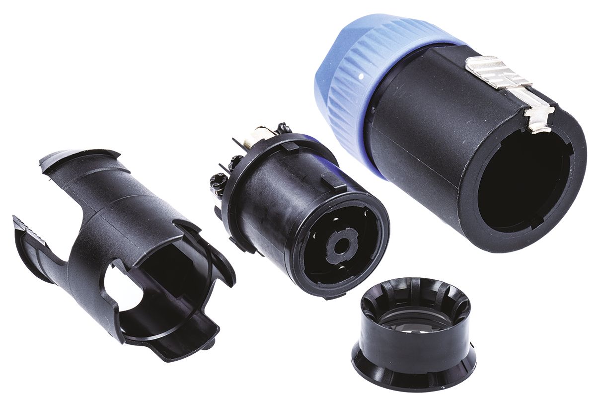 Neutrik NL8FC Cable Mount Loudspeaker Connector Socket, 8 Way, 30A, Solder Termination