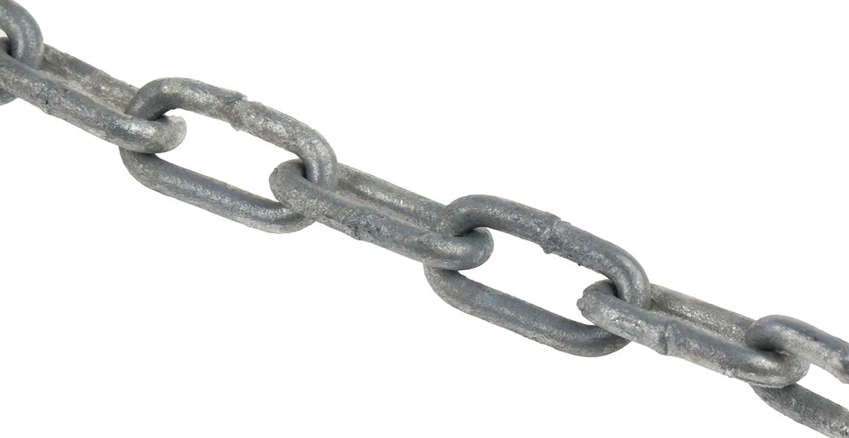 RS PRO Galvanised Steel Chain, 10m Length, 56 kg Lifting Load