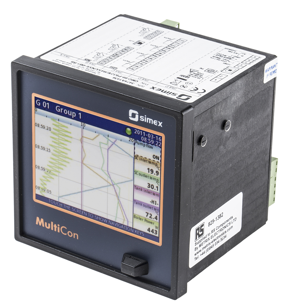 Simex SX-CMC99-04F0, 4 Input Channels, 4 Output Channels, Multichannel Controller Chart Recorder Measures Current,