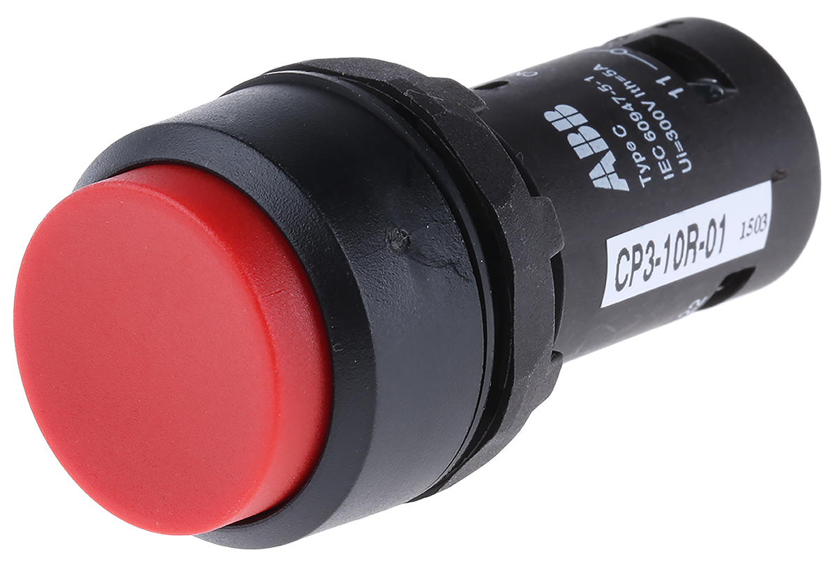 ABB Compact Series Push Button, Panel Mount, 22mm Cutout, SPST, IP69K