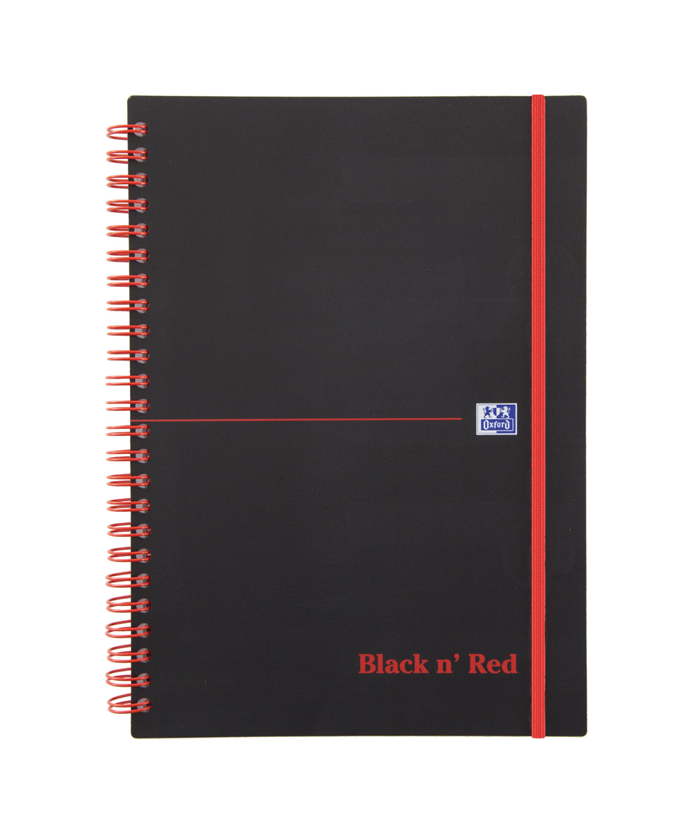 Black n Red A5 Wirebound Hardcover Notepad, 70 Ruled Sheets