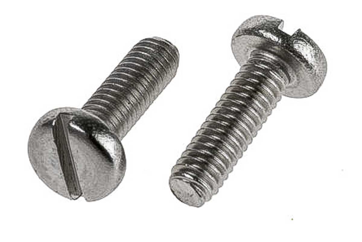 RS PRO Slot M2.5 Pan A2 304 Stainless Steel Machine Screws DIN 85 x 5.0mm