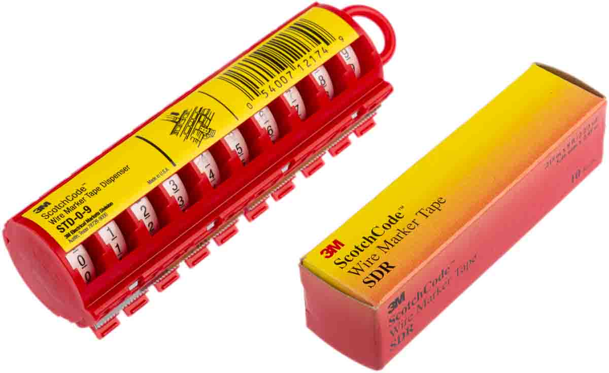 3M SDT+ SDR Adhesive Cable Marker Kit, Red, Pre-printed "0 → 9", 89576