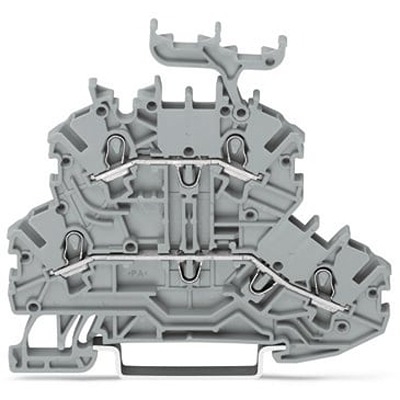 WAGO 2000-2233 TOPJOB S Series Grey, 1mm², 2-Level, Push-In Cage Clamp Termination, ATEX, EAC Ex, IECEx
